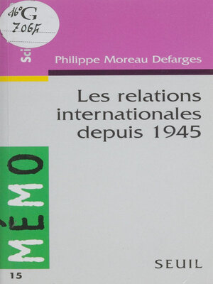 cover image of Les Relations internationales depuis 1945